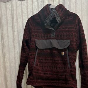 Carhartt Burgundy Patterned Sherpa Snap Pullover